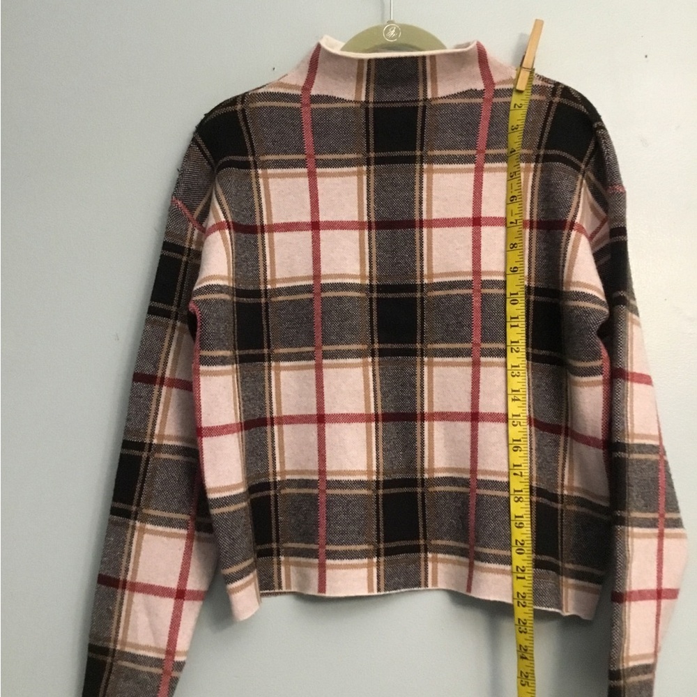 Tahari Checkered Turtleneck Sweater - Pink, Black, Cream - Picture 8 of 14